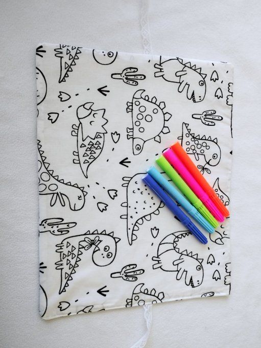 Livre de coloriage lavable dinos